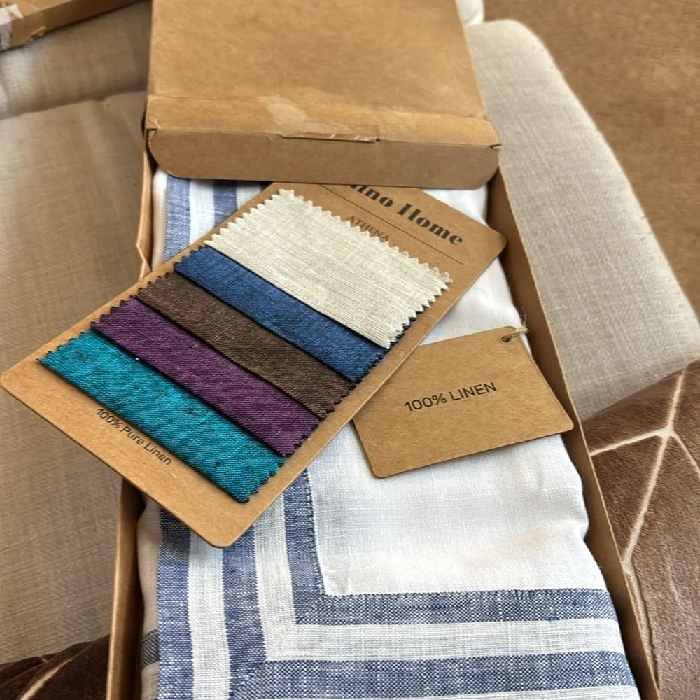 Solino Home Linen Table Runner – 100% Pure Linen Navy Table Runner 14 X 108 Mila